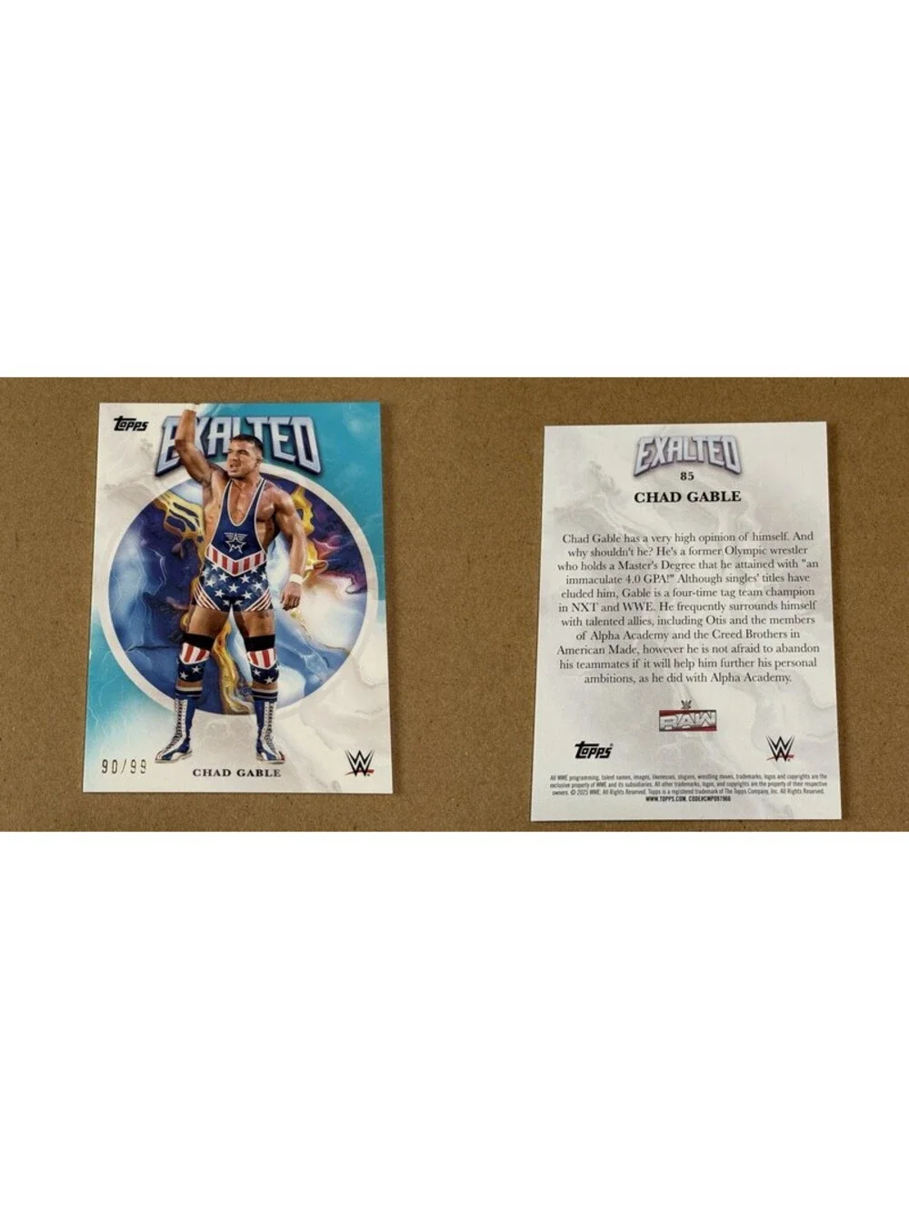 2025 Topps Exalted WWE Chad Gable #85 Aqua #/99